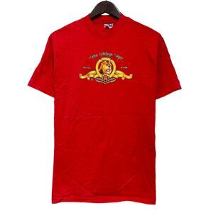 Vtg Metro Goldwyn Mayer Lion 1990's Men's T-Shirt Singe Stitch Red Movie USA M/L